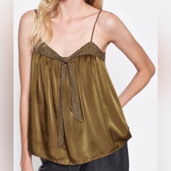 Joie Silk Valentina Camisole with Sequins Color Bronze NWT - Picture 1 of 6